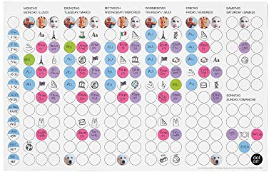 dot on Wochenplaner - 45,5 x 29 cm Stundenplan Notizbuch Terminkalender Tagesplaner Bunte Klebepunkte Beschriften Zum Selber Gestalten DIY