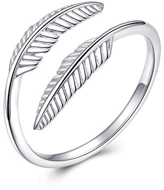 Ring Federn Verstellbar Silber Fuchs Ringe Damen 925 Sterling Silber Fox Finger Verstellbar Geschenk Damen