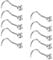Liuxn 20 Gauge 10 Pieces inless Steel Nose Screw Curved Nose Studs Nose Cubic Zirconia Body Piercing Jewellery