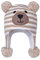 LANGZHEN Kleinkind Kinder Kleinkind Winter Hut, Earflap Strick Warme Kappe Fleece gefütterte Mütze für Baby Jungen Mädchen (Bär-Beige Streifen, 12-24 Monate)