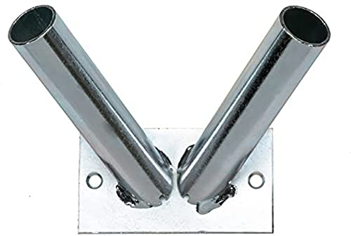 Alberts 639679 Halter für Fahnenmasten | zur Befestigung an der Wand | für zwei Fahnen | galvanisch blau verzinkt | Aufnahmerohr-Ø 29 mm