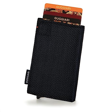 GUGGIARI® Porte Carte - Porte Carte Bancaire avec Poche pour Monnaie et Poche à Rabat avec Fermeture Magnétique - Portefeuilles Pop-up avec Blocage RFID - Porte Cartes Mince pour Homme - Black Carbon