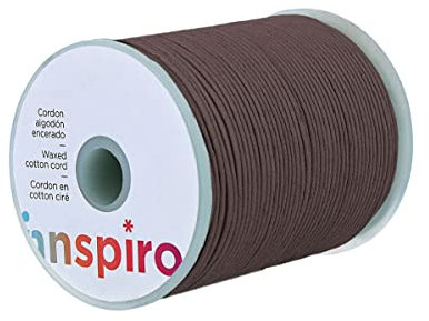 INNSPIRO Cordon Coton ciré Fin Marron Moyen 2,0 mm. 100 m.