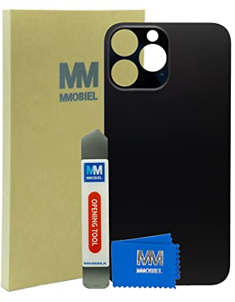 MMOBIEL Back Cover Glass Replacement Compatible with iPhone 13 Pro Max - 6.7 inch - 2021 - Incl Openingtool and Adhesive - Graphite/Black