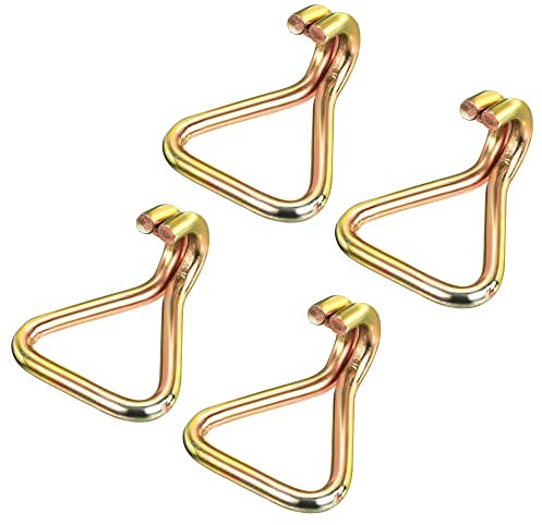 sourcing map Ratchet Double J Strap Hook Load 4409 Lbs for 2 Tie Down Strap Webbing Car Truck Trailer Pack of 4