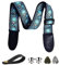 BetterJonny Gitarrengurt, Baumwolle Verstellbarer Gitarrenband Gitarre Schultergurt Guitar Strap mit Lederenden Gurtschlösser Gitarrenhals Gurt für Westerngitarre E-Gitarre Akustikgitarre Bass