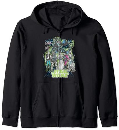 Star Wars Classic A New Hope Group Shot Poster Distressed Zip Hoodie