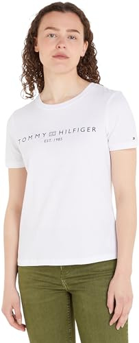 Tommy Hilfiger Damen Corp Logo Cotton Jersey T-Shirt Ww0ww40276 Tommy Hilfiger Modell REG Corp Logo C-NK SS TOG T. S