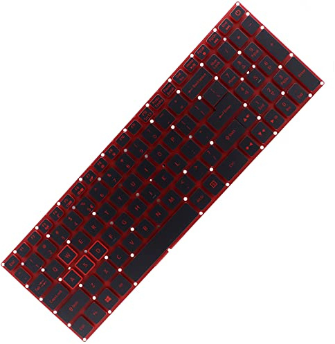 Deal4GO Clavier rétroéclairé 28 broches US-INTL lettres rouges de remplacement pour Acer Nitro 5 AN515-51 AN515-52 AN515-53 AN515-54 AN515-55 AN517-51 AN515-41 PH315-51 G3-571