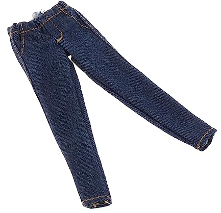 Sharplace 1/12 Damen-Figuren-Jeans, Figuren-Puppen-Hosen-Outfits, Soldaten, Beschläge, Miniatur-Kleidung für 15,2 cm große Action-Figuren, Zubehör, Blau