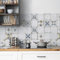 CREARREDA Panneau de Cuisine Anti-éclaboussures, Autocollant Mural Facile à appliquer, Motifs Carreaux de Provence, 260 x 60 cm, 100% fabriqué en Italie, en PVC, Ignifuge et résistant à l’Eau, évier