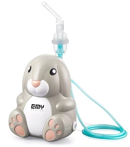 E.M.Y. Design MISS BUNNY - Aerosol per Bambini e Adulti, Dispositivo Medico Classe IIa, Certificato CE e FDA, Nebulizzatore a Pistone Potente con Accessori e Borsa