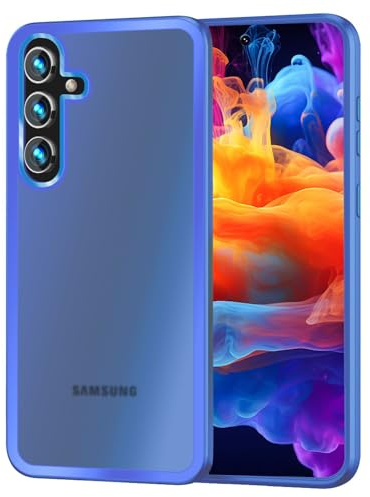 NALIA Matte Handyhülle für Samsung Galaxy S24 Plus - Stoßfester Silikon-Rahmen & Semi-Transparent - FUZION (Anti-Fingerprint Case) - Marke aus Berlin, Farbe:Hell-Blau