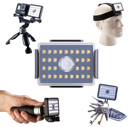Glowstone Linterna adaptable de luz de trabajo, paquete esencial para luz de sitio, 900 lm, ultrabrillante 5600 K, goma CRI95, a prueba de caídas, IP69 K, resistente al agua, al gas y al polvo,