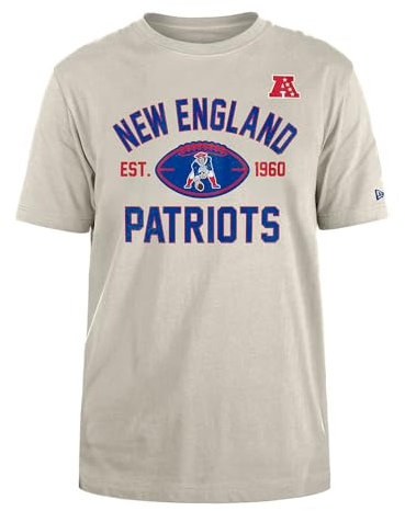 NEW ENGLAND PATRIOTS New Era Cap NFL Regular T-Shirt Distressed Screenprint Team Graphic Stone Unisex