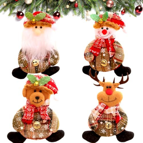 Colgantes de Navidad,Doyomtoy 4 Piezas Árbol de Navidad Colgante de decoración Adornos de árbol de Navidad para decoración de árbol de Navidad