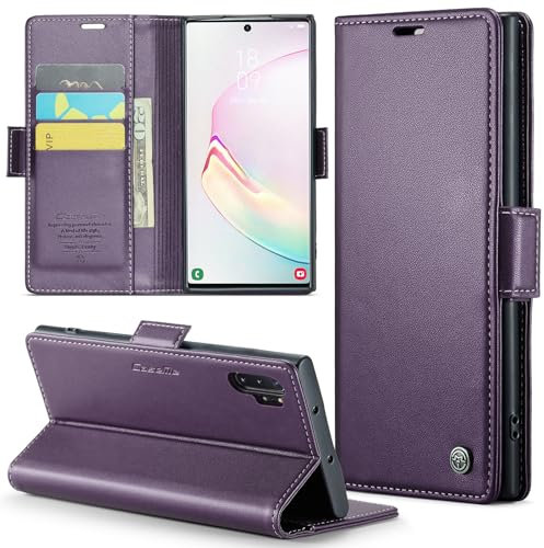 Phernykas Coque pour Samsung Galaxy Note 10 Plus Étui Portefeuille Wallet Cover en Cuir PU avec Cartes Magnétique et RFID Protection Antivol Folio Housse Samsung Note 10 Plus Case, Violet