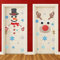 6 Feuilles d'Autocollants de Noël pour Porte Bonhomme de Neige Décorations de Fenêtre, Autocollants pour Grande Porte d'Appartement, Garage, Renne, Stickers de Noël pour Réfrigérateur, Décoration