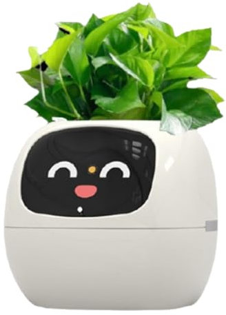 Feriany Ivy Smart Planter - pot de fleurs rechargeable par USB - Pour une décoration d'intérieur - Rend la culture des plantes facile et amusante - Blanc