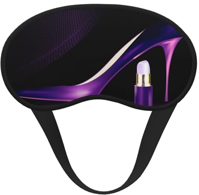 Elegante violette High Heels mit Lippenstift, bedruckter schwarzer Rand, Augenmaske, weich und bequem, perfekt für Reisen, Camping und Meditation