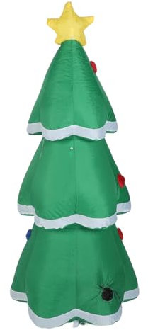 Árbol de Navidad inflable de 4,9 pies, con iluminación LED, poliéster 210T, IP44, resistente al agua, árbol de Navidad inflable, decoración de patio con música para fiestas de césped y jardín