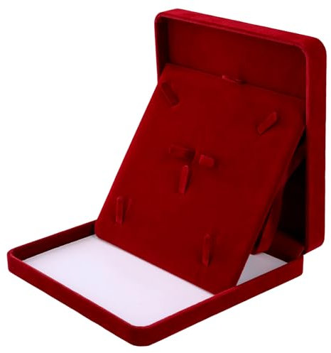 Wisebom Conjunto Joyas Terciopelo, Set de Joyería Caja Almacenamiento Joyas Caja de Regalo Terciopelo Conjunto de Joyas para Mujeres Collar de Joyas Pendientes Anillo (Rojo Vino)