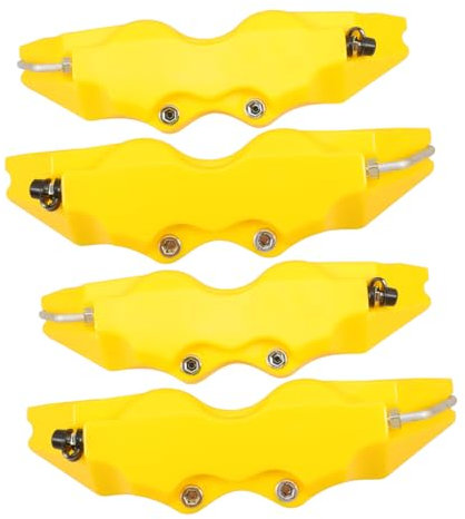 Ciieeo 2sets Copri Pinze Freno Design Moderno Giallo Anteriore e Posteriore Protezione Completa Copertura Cerchione Ruota Adatta Auto Standard e Modificate Facile Montaggio Senza Attrezzi
