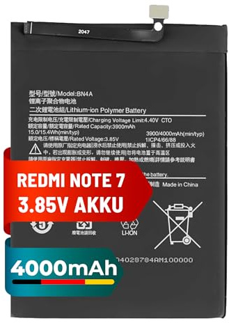 Mpsmobile® Akku für Redmi Note 7/7 Pro | 4000mAh | Ersatzakku BN4A