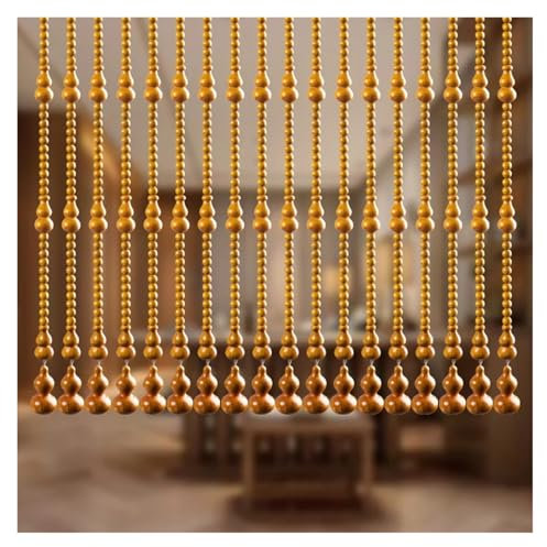 PSNKLMM Rideau de Perles en Bois de pêcher, Rideau de Porte, cloison, Porche, Salle de Bain, Salon, Rideau décoratif perforé for la Maison(Color 01,21 Pieces 198cm)