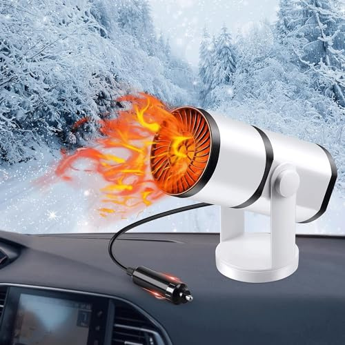 KQLHLHDYZ Autoheizung, 12V 150W drehbar um 360°, schnelles Aufheizen, tragbares Autoheizungsgebläse, Enteiser für Autoscheiben, Heizung fürs Auto