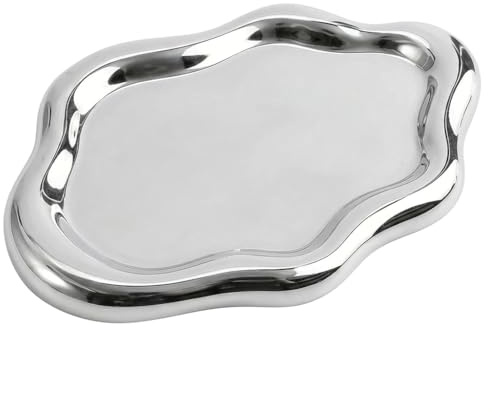 Vassoio gioielli nuvola ceramica argento vuoto tasca interna design moderno pulito ragazza astetica piccolo vassoio decorativo per anello collana oggetto decorazione casa camera ufficio regalo donna