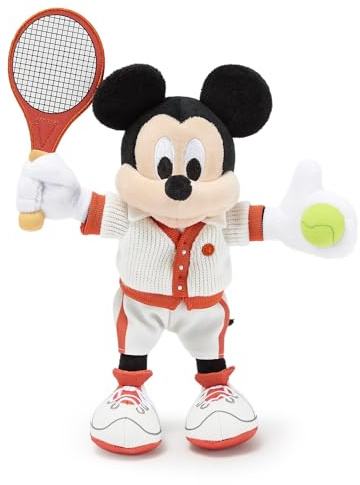 Disney Store Official - Micky Maus - Tennis - Mini Bean Bag Kuscheltier - Disney Plüsch-Charakter zum Sammeln mit Schläger und Tennisball - 23 cm
