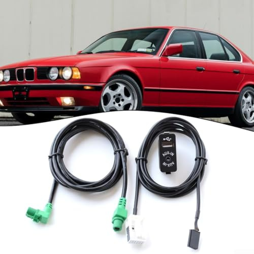 Lapiglo AUX USB Adapter Wiring Harness for BMW for 3 5 Series E60 E81 E88 - Car Audio Connector Upgrade Kit Front Install
