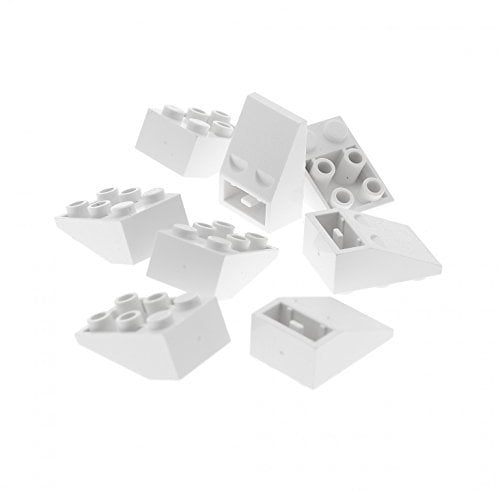 8 x Lego System Dachstein weiss 33° 3 x 2 negativ Dachziegel schräg Steine 3747a