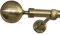 ROLLMAXXX Gardinenstange Vorhangstange 19mm 1-läufig Messing Design Metall (Nabucco, 200 cm)