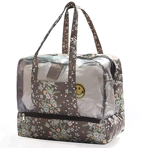 JIAHG Handlich Damen Trocken Nass Getrennt Schwimmtasche atmungsaktiv wasserdichte Tasche Sporttasche Badetasche Waschtasche Aufbewahrungtasche für Schwimmen Sport Reise Fitness