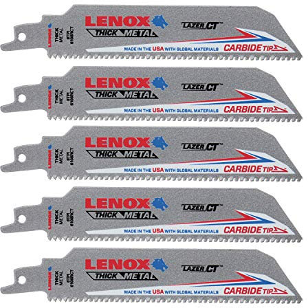 Lenox Tools Lenox 2014223 Lazer CT 6108RCT Lot de 5 lames de scie sabre 15,2 cm 8 TPI