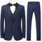 Sliktaa Homme Costume Élégant 3 Pièces Tuxedo Slim Fit Classique d'affaires Mariage Bals Veste+Gilet+Pantalon, Bleu, XXL,XXL,Bleu