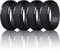 Dookeh Silikonring für Männer, Silikon-Ehering für Männer, Eheringe aus Gummi für Männer (P-All Black, 8)