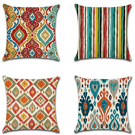 JOTOM Dekorative Kissenbezug Kissenhülle Frühling Sommer Herbst Winter für Fall Sofa Dekokissen Sofakissen Bezug Auto Home Bed Büro Cafe Garten Outdoor 45 x 45 cm 4er Set