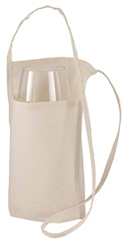 generico 10 (dieci) pezzi Porta bicchiere bicchieri colore beige da degustazione da collo in COTONE 18 x 22 x 10 cm