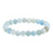 Bling Jewelry Mattes Leichtes Kraft Blau Aquamarin Edelstein Runde Perlenkugel 8MM Stapel Stretch Armband Für Frauen Männer Teenager Unisex