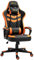 Vinsetto Silla Gaming Silla Gamer Basculante con Altura Ajustable Giratoria Reposacabezas y Lumbar Desmontable Silla de Oficina Estudio Naranja