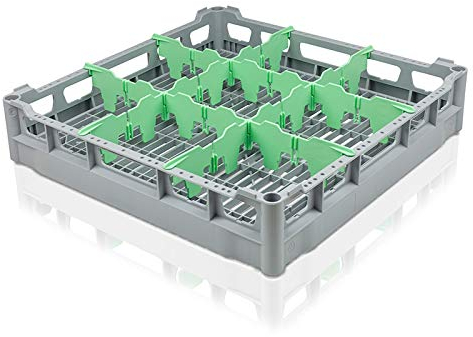Dishwasher Washer Basket with 9 compartments for glasses | 500x500mm Fries Racks System | UK Stockist | Effiecitn Wash Design