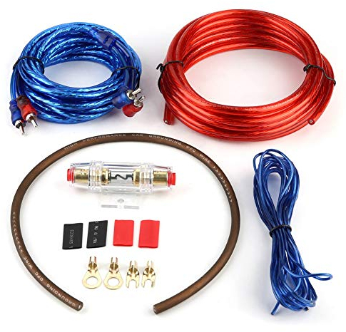Aramox Kit de câble d'amplificateur de Voiture, kit de câble de de Haut-Parleur d'amplificateur de Caisson de Basses d'autoradio avec fusible