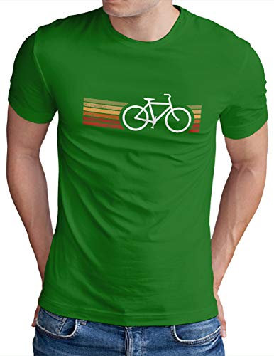 OM3® Retro Bicycle T-Shirt - Herren - Cycling Cyclist Biking Fahrrad Radfahrer - Grün-WS, M