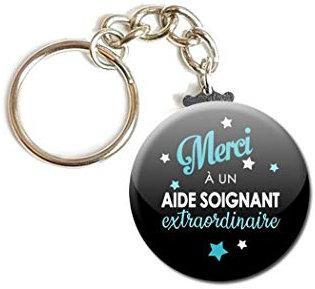 Porte Clés Chaînette 3,8 centimètres Merci à un Aide Soignant Extraordinaire Idée Cadeau Accessoire Anniversaire Noël Remerciement Médical Hôpital