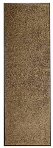 vidaXL Fußmatte Waschbar Schmutzfangmatte Türmatte Fußabtreter Schmutzmatte Schmutzfangläufer Sauberlaufmatte Innen Außen Braun 60x180cm