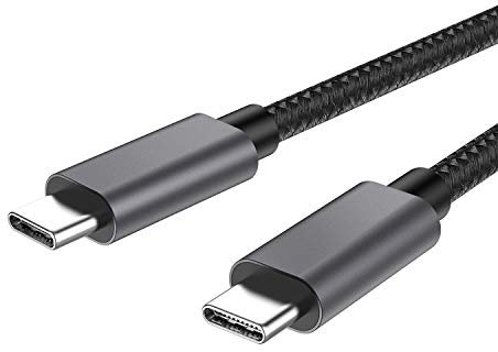 nonda - Cavo USB C a USB C 100 W/5A 2 m in Nylon, Cavo di Ricarica Veloce USB tipo C PD Compatibile con MacBook Pro 2021, iPad Pro 2021, Samsung,Xiaomi e altri Caricabatterie USB C, griggio