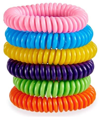 Pulseras Antimosquitos Multicolor Pack de 6 Bolsitas Individuales | Pulsera de Citronela Repelente de Mosquitos para Muñeca o Tobillo | Pulseras Anti Mosquitos de Colores con Aroma | 5-7 Días Duración